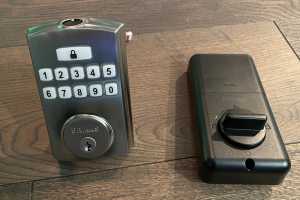 This Brinks Electronic Deadbolt is tough, but it's not smart